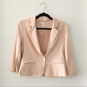 LC Lauren Conrad Blush Pink Bow Cropped Blazer